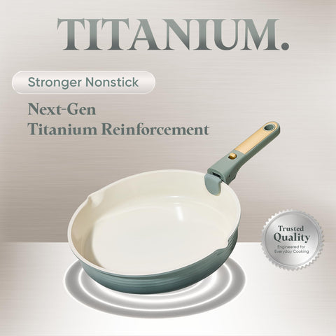 CAROTE titanium surface delivers durable nonstick cooking and simple cleanup