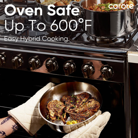 CAROTE oven-safe camping-ready set for stove to campsite.