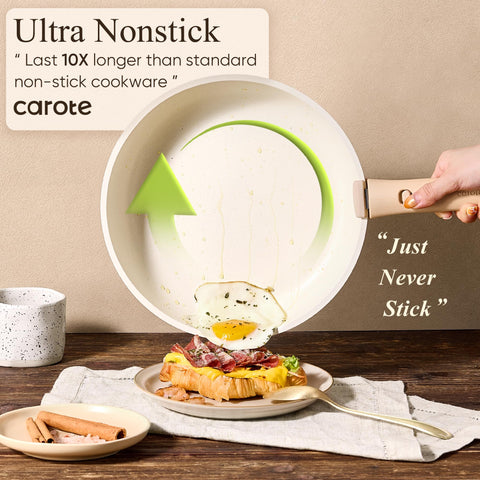 CAROTE removable handle supports oven transitions and versatile cooking setups.