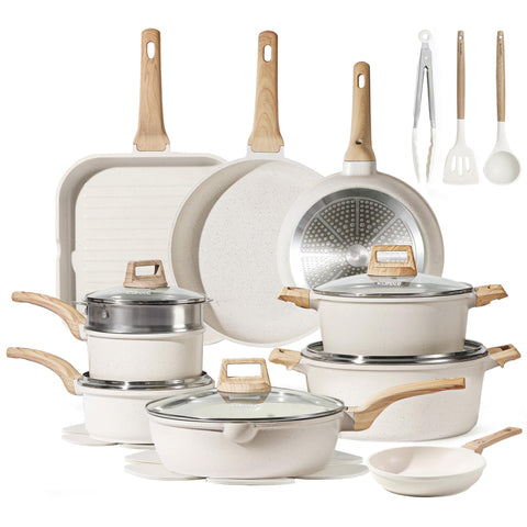 CAROTE pots and pans set induction-base for durable, versatile cooking.
