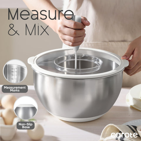 CAROTE removable grater attachments for slicing, grating, and shredding with ease.