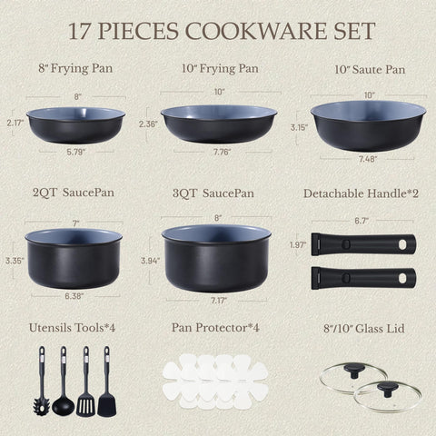 CAROTE removable handle cookware enables versatile stove-to-oven use