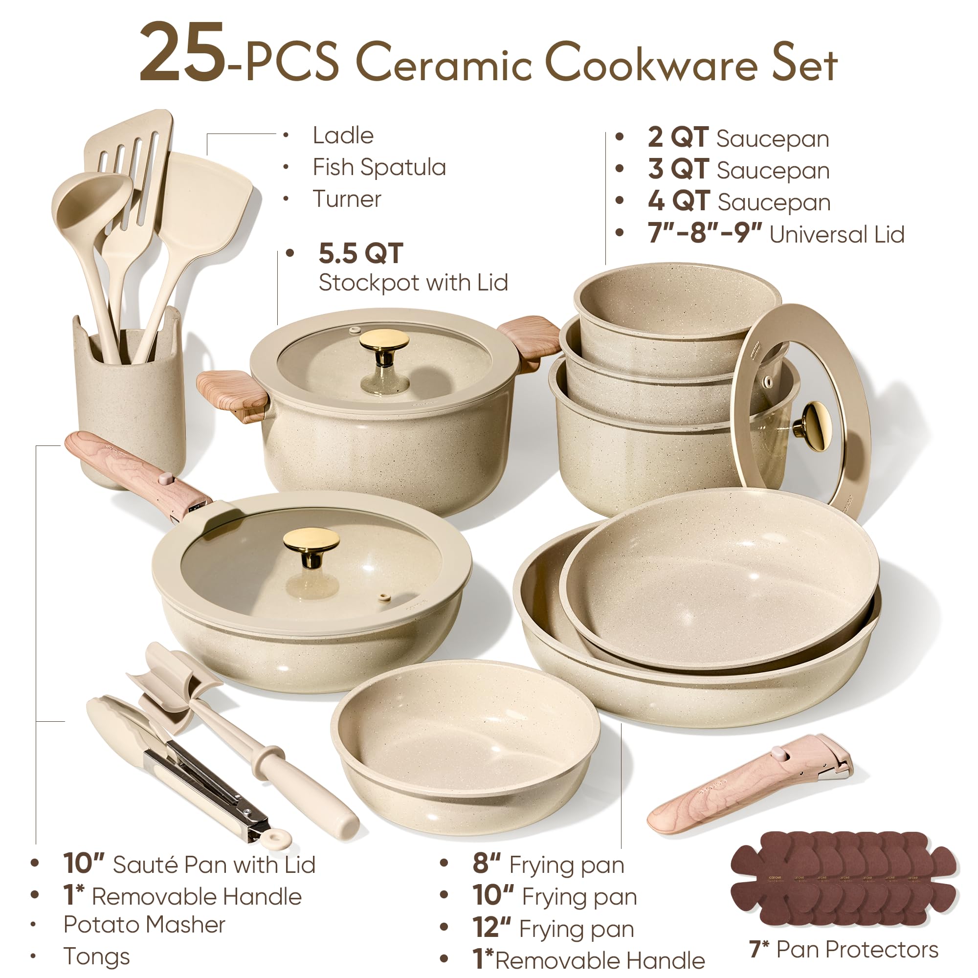 CAROTE removable handles demonstrate easy storage and flexible use