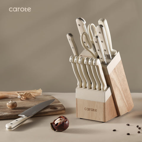 CAROTE sharpening steel helps maintain edge between uses for longevity.