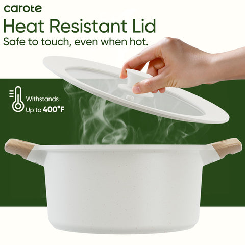CAROTE cool-touch handle keeps hands safe during lifting.
