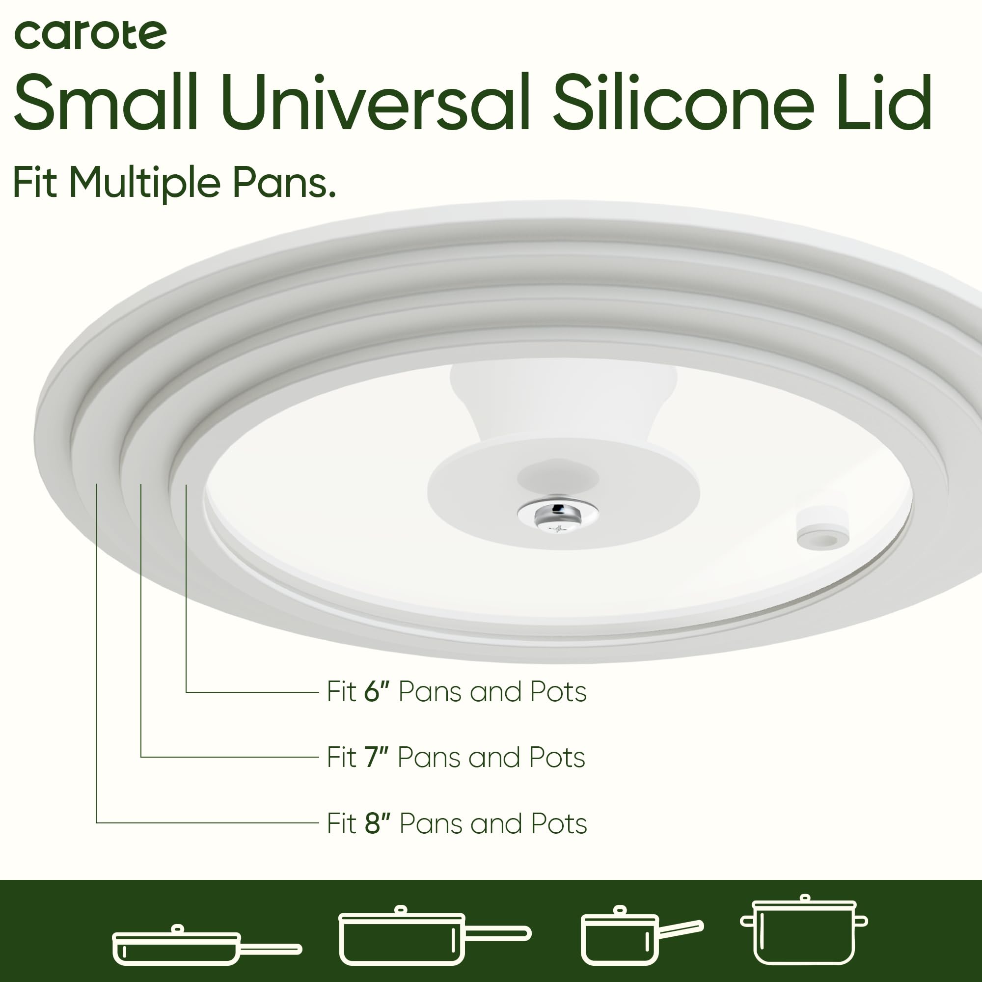 CAROTE silicone lid with tempered glass for easy visibility.