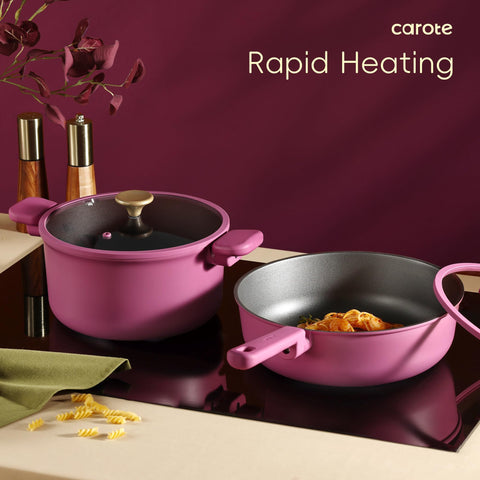 CAROTE silicone tools and pan protectors protect cookware surfaces