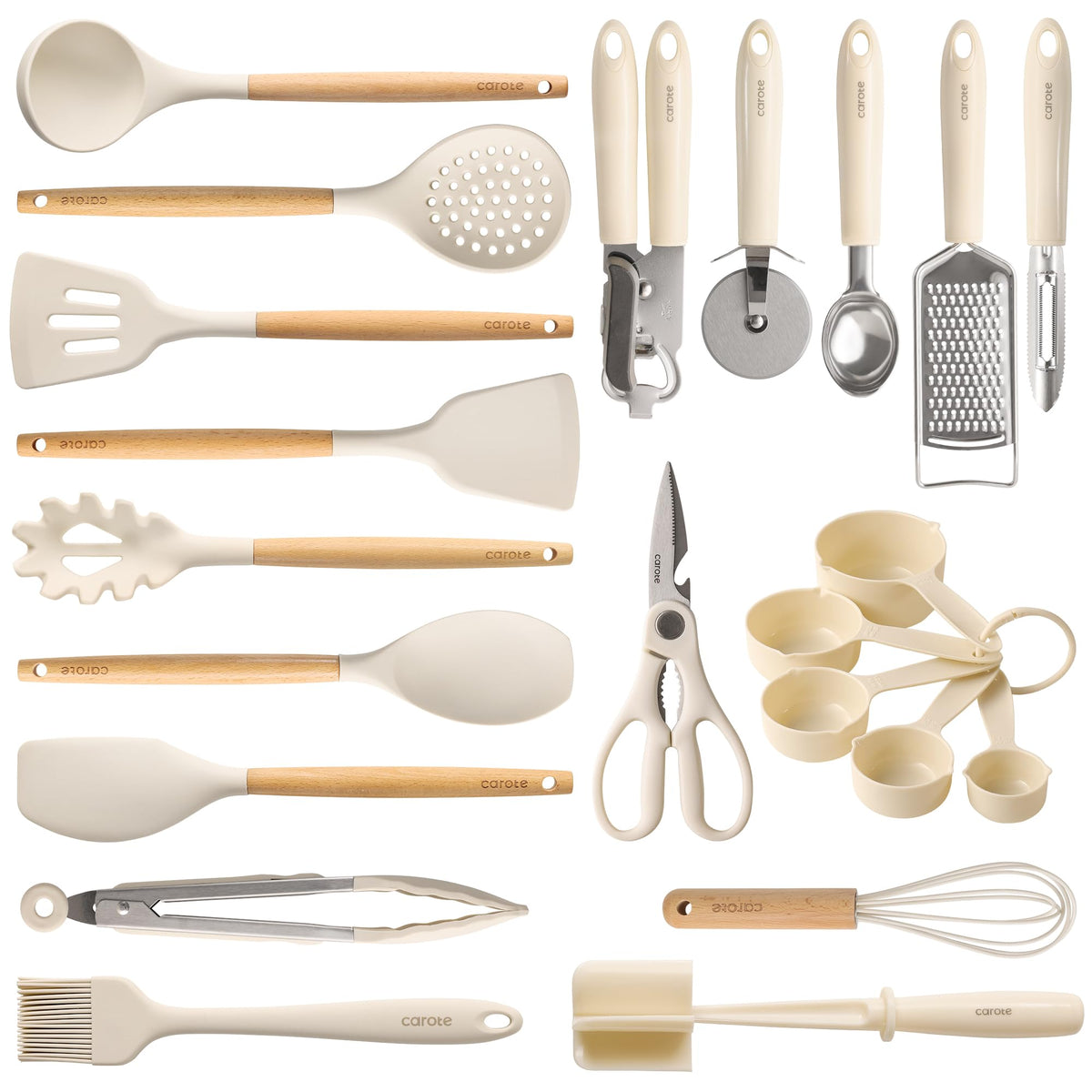 CAROTE silicone spatula ideal for non-stick pans, heat resistant and easy to clean