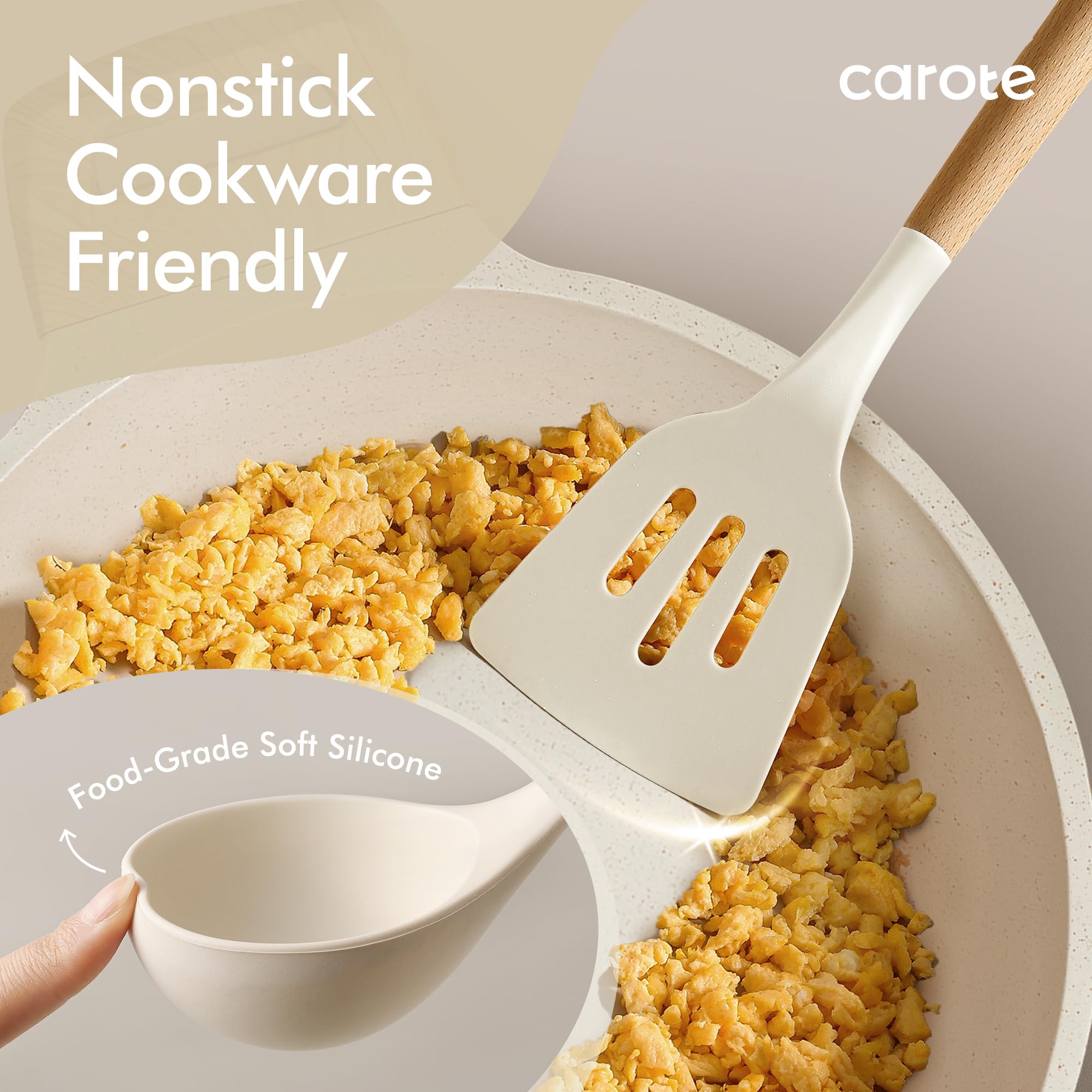 CAROTE whisk blends batters smoothly with a sturdy, heat-safe build