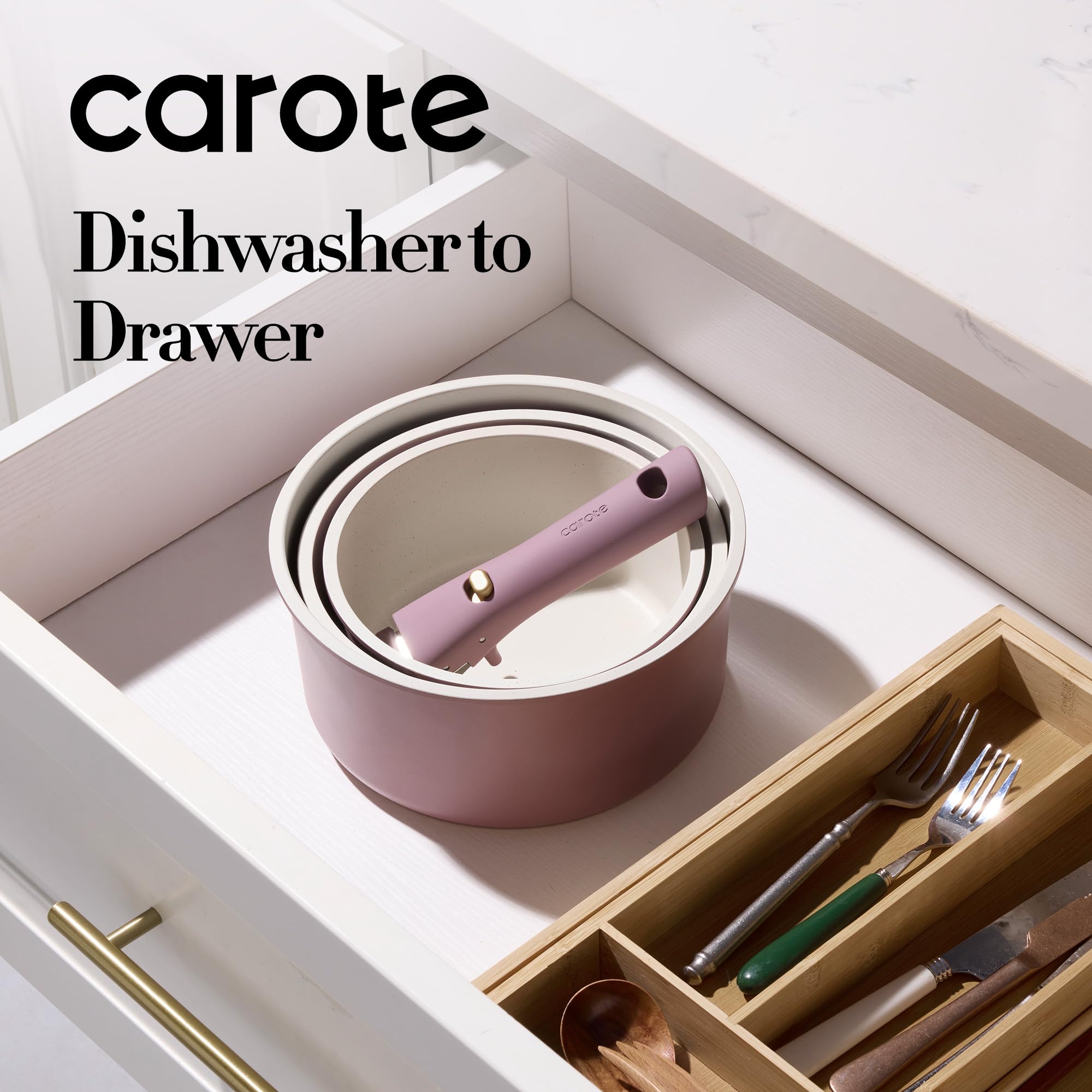 CAROTE spray-coated bottom nonstick purple reduces residue and simplifies cleanup