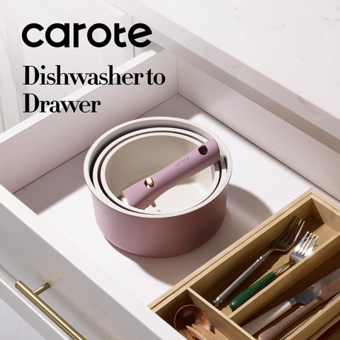 CAROTE spray-coated bottom nonstick purple reduces residue and simplifies cleanup