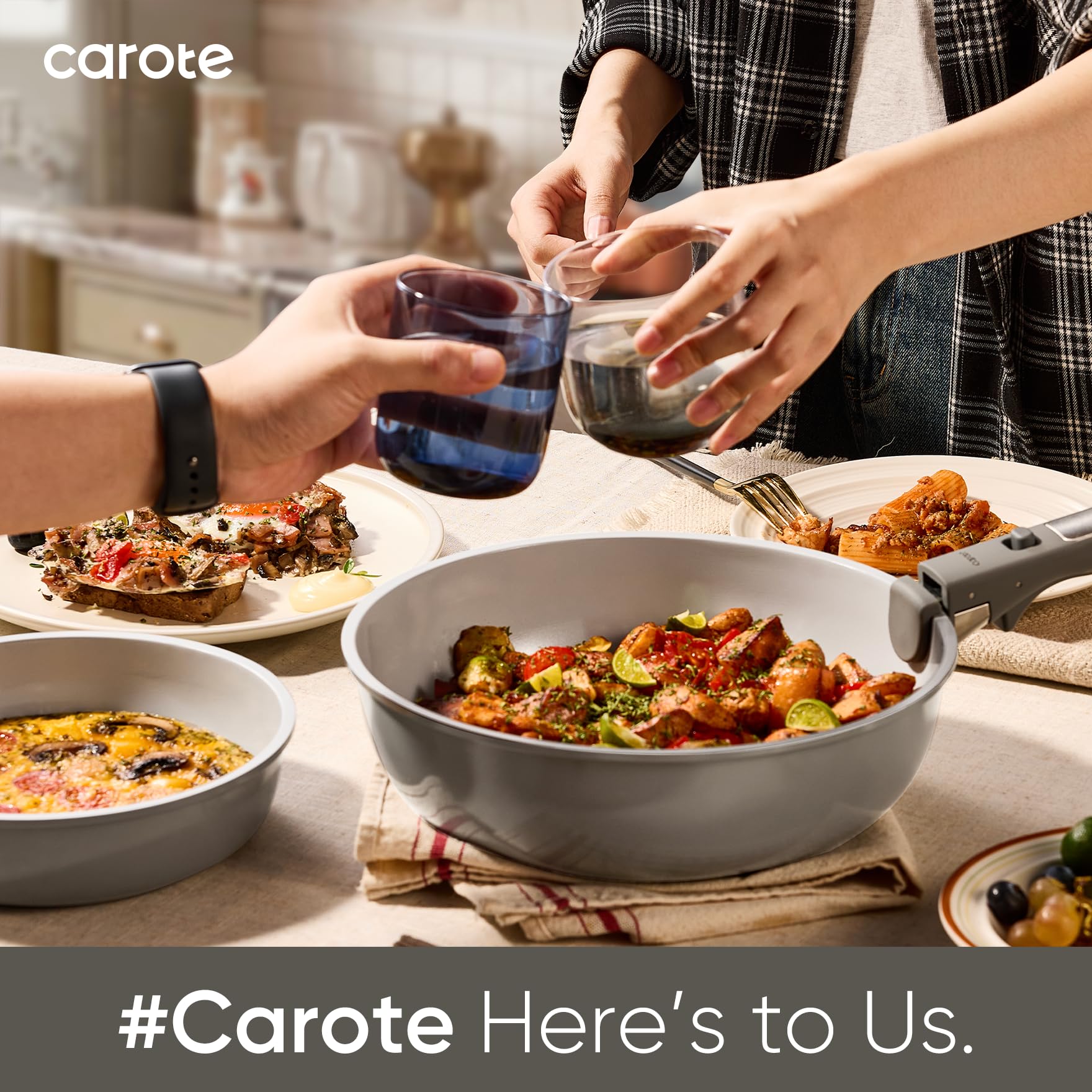 CAROTE stackable design saves space when handles are detached.