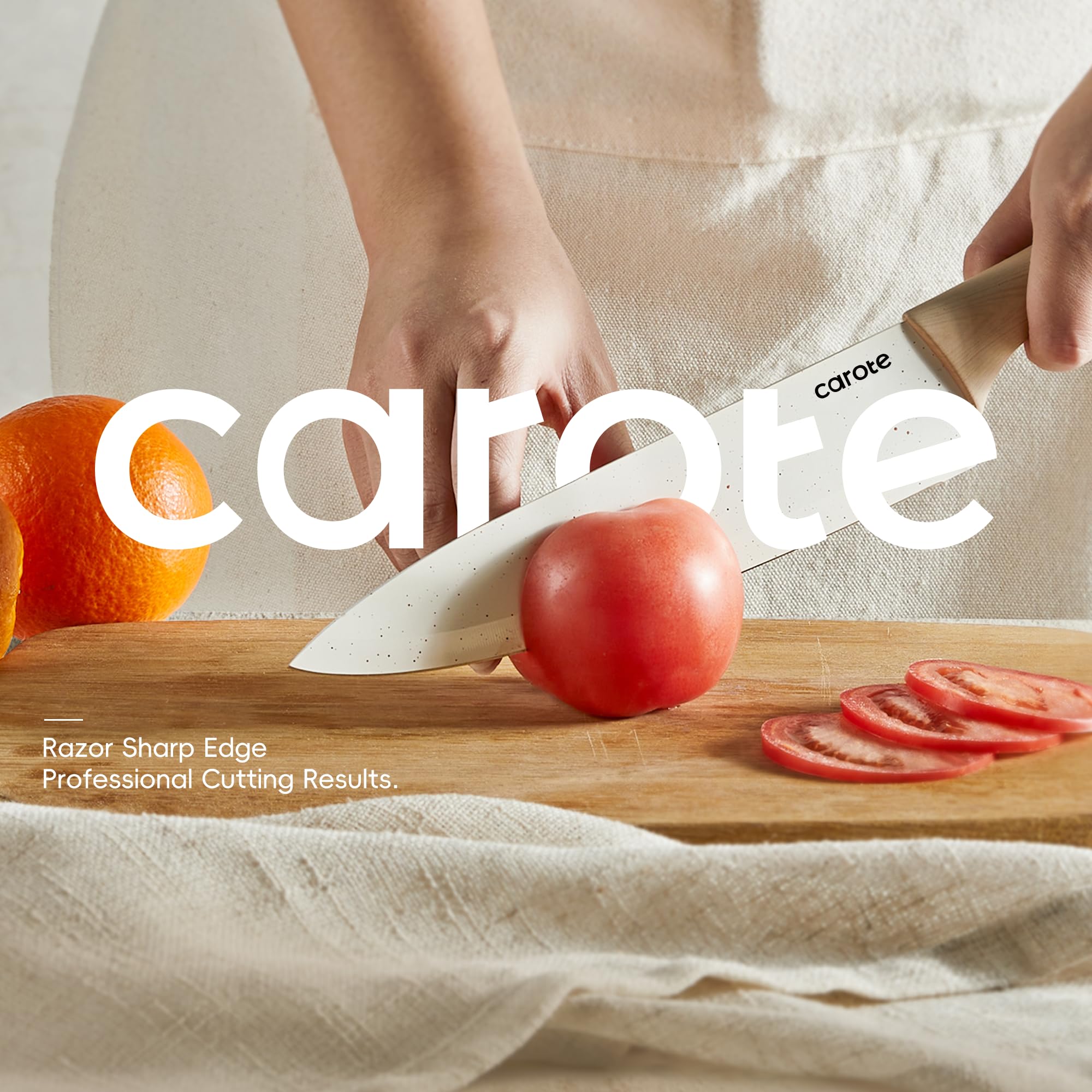 CAROTE stainless steel blades deliver clean, efficient slicing.