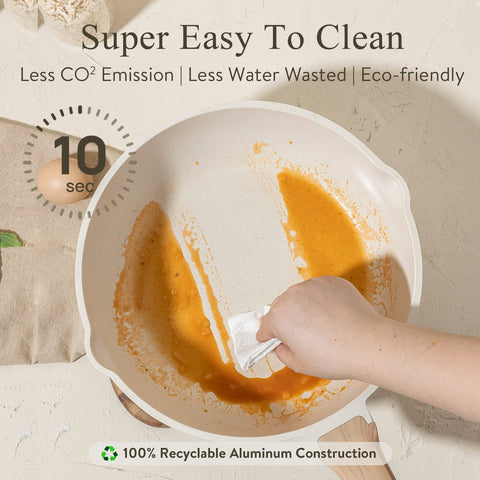 CAROTE tempered glass lid lets you watch simmer without splashes.