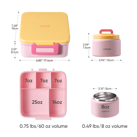 CAROTE 8oz Thermos keeps soup warm, ideal for kids' lunch