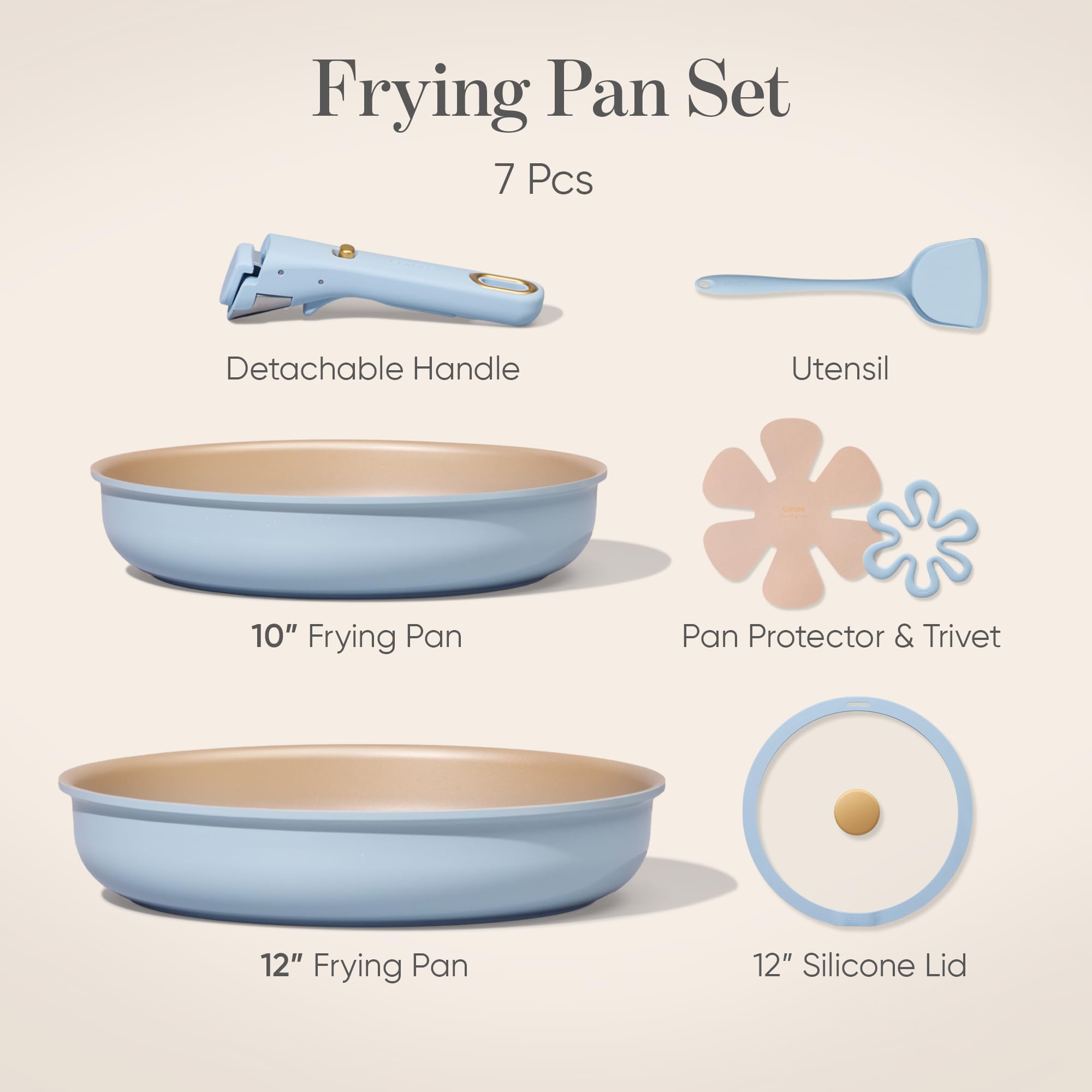 CAROTE titanium 12-inch fry pan delivers even searing with low-oil cooking.