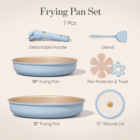 CAROTE titanium 12-inch fry pan delivers even searing with low-oil cooking.