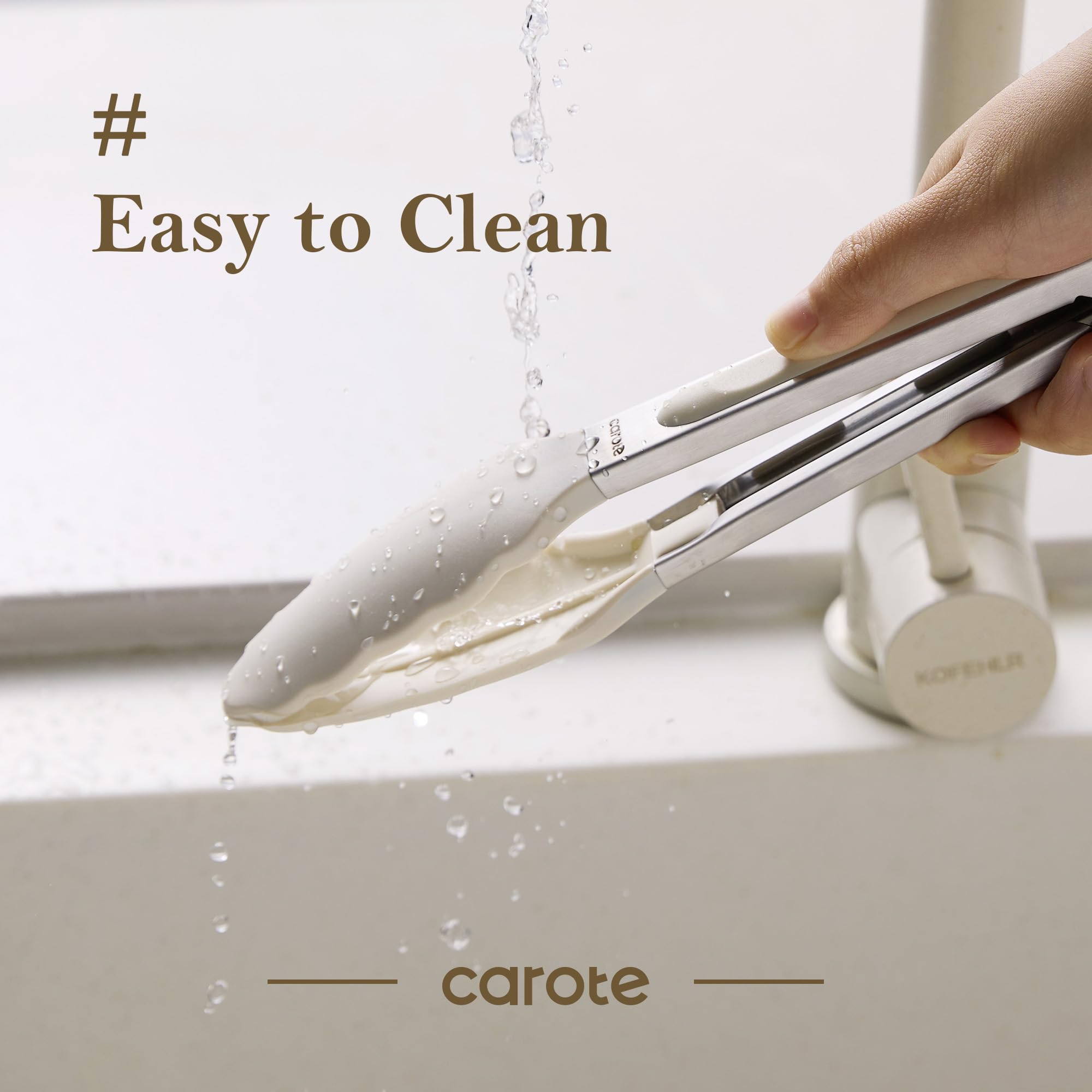 CAROTE nonstick-friendly design protects cookware while you sauté and toss