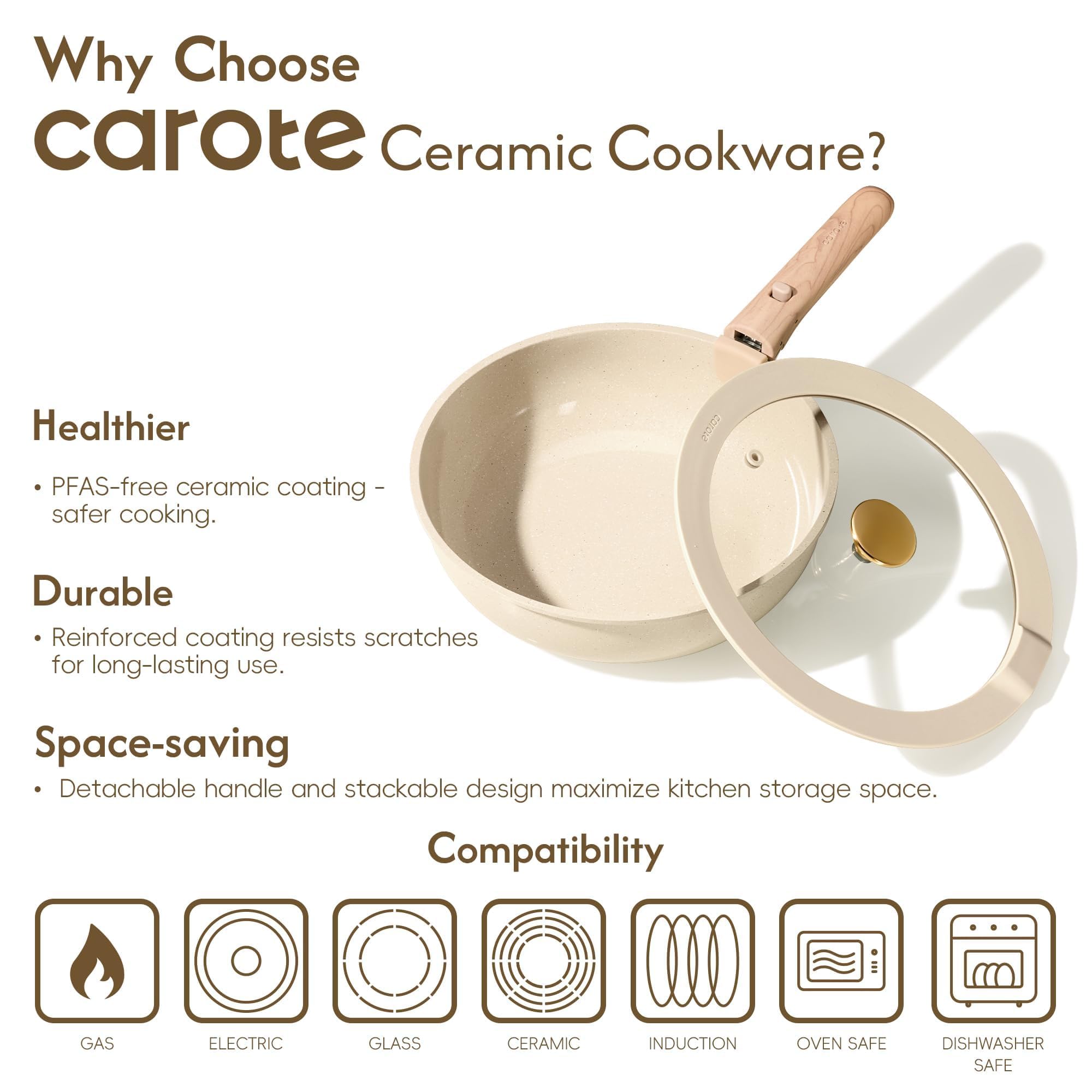 CAROTE universal lids set to fit multiple pans.