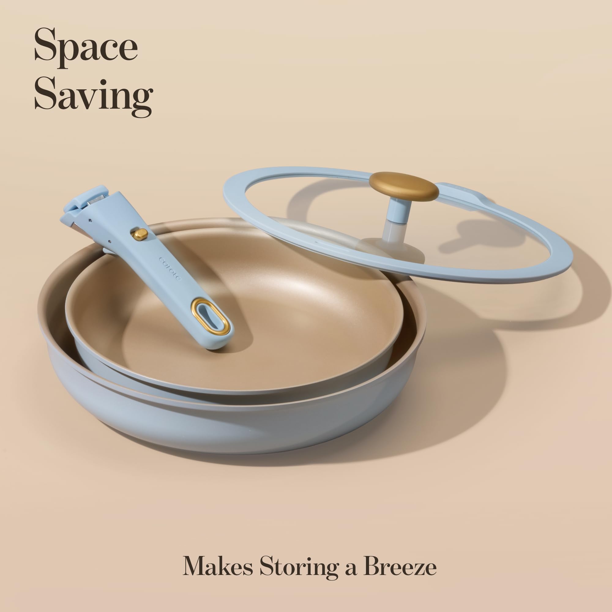 CAROTE utensil assists stirring and serving without scratching the nonstick surface.