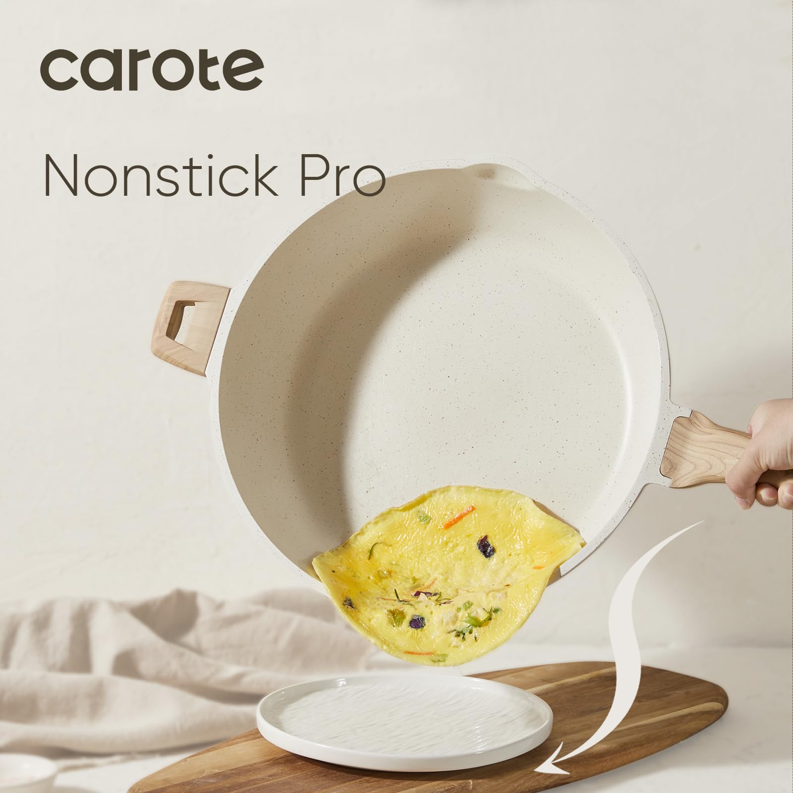 CAROTE wooden handle stays cool for a comfortable grip