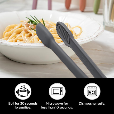 Carrotez tongs with textured tips offer secure grip for flipping and serving