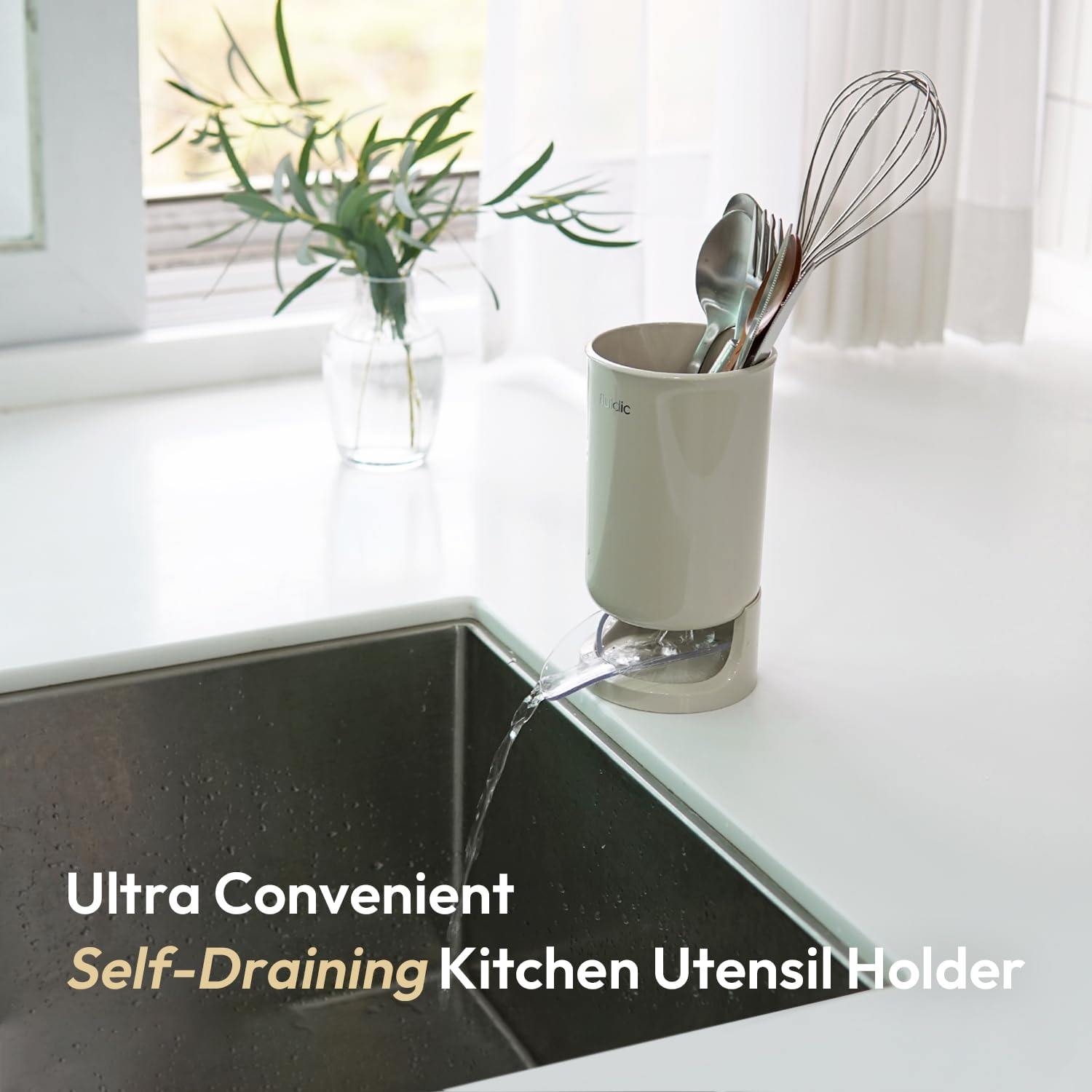 Carrotez utensil drying holder circular tray option catches drips