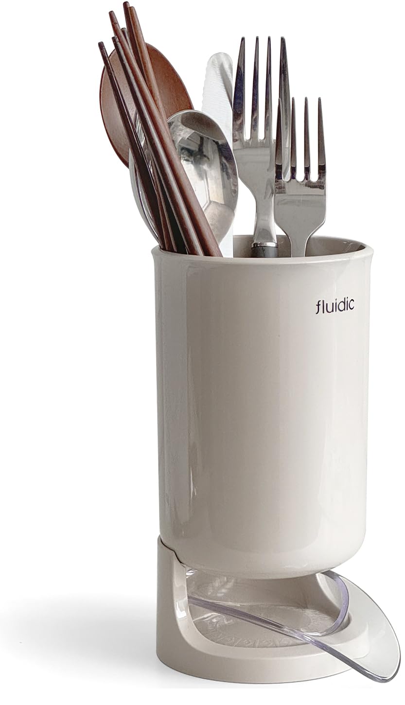 Carrotez utensil drying holder with spout drainage for easy drying
