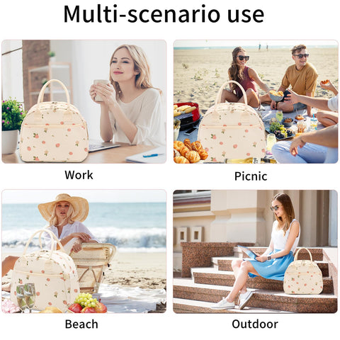 Carry bloom front-pocket-zipper keeps utensils organized for easy lunchtime access.