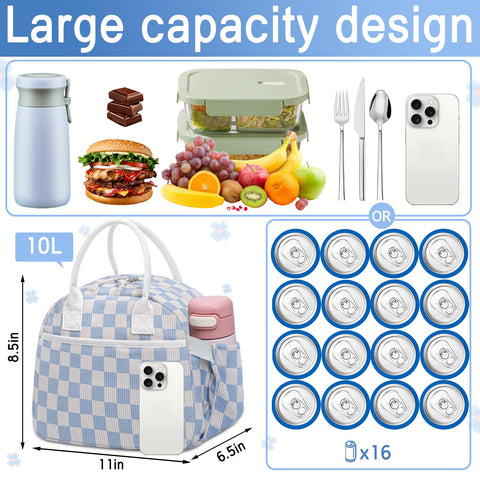 Carry Bloom insulated lunch bag front pocket for cutlery accessible on the go