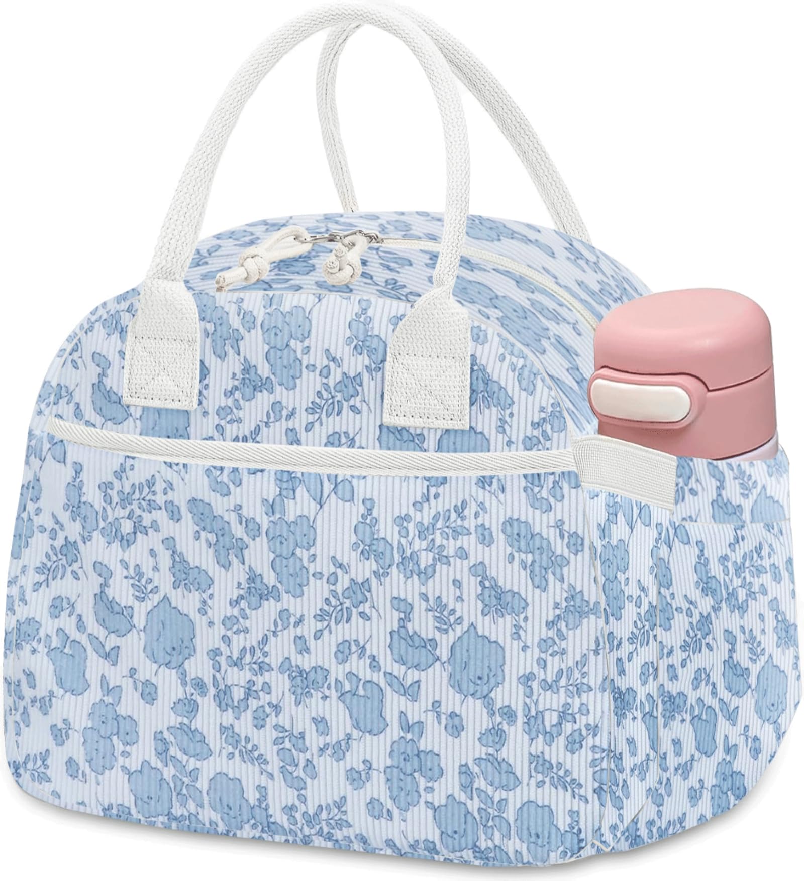 Carry bloom lunch bag with front zip pocket keeps cutlery organized for work