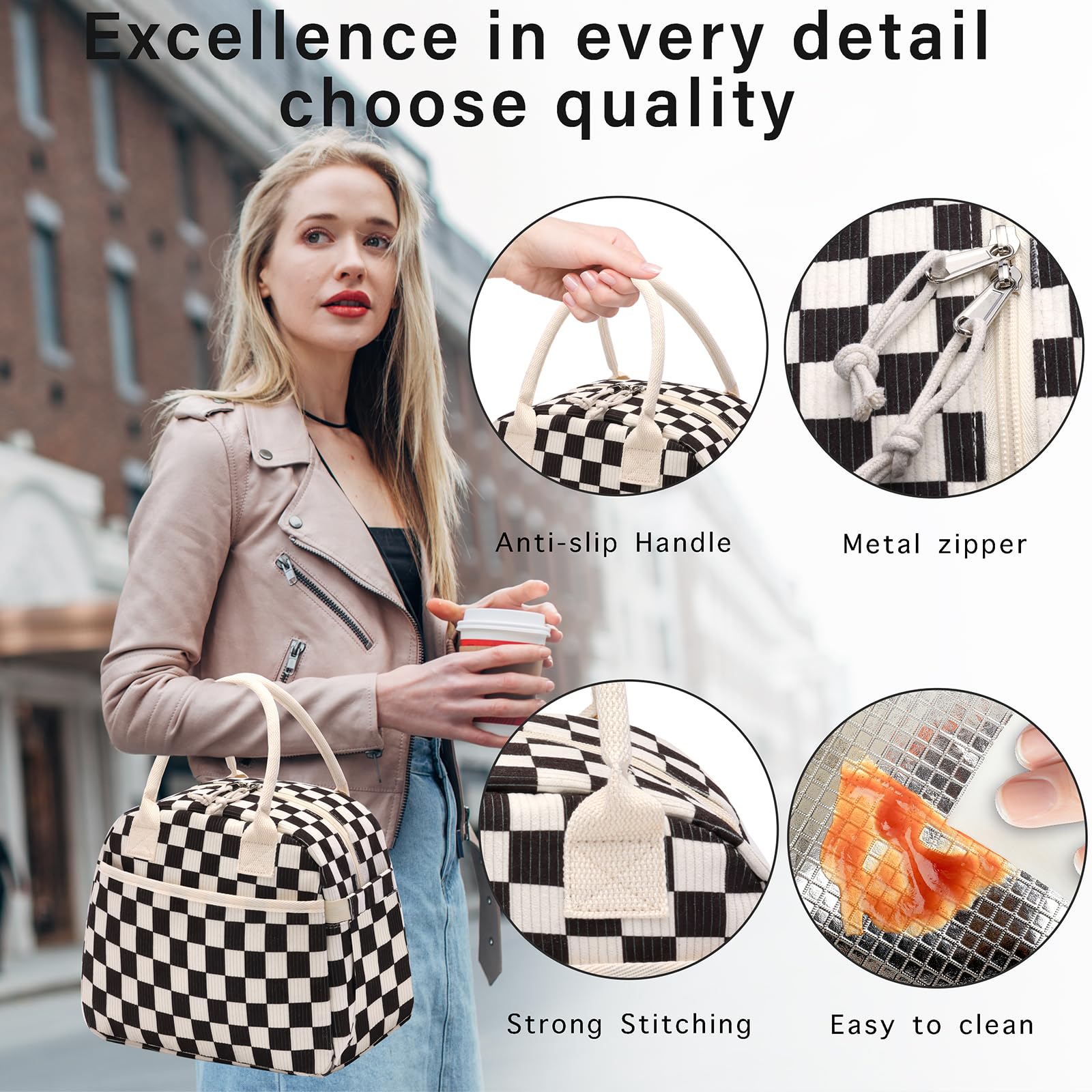 Carry Bloom versatile lunch bag for work, picnics, and travel.
