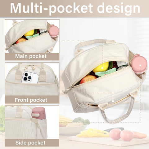 Carry bloom reinforced handles provide sturdy grip for daily carry.