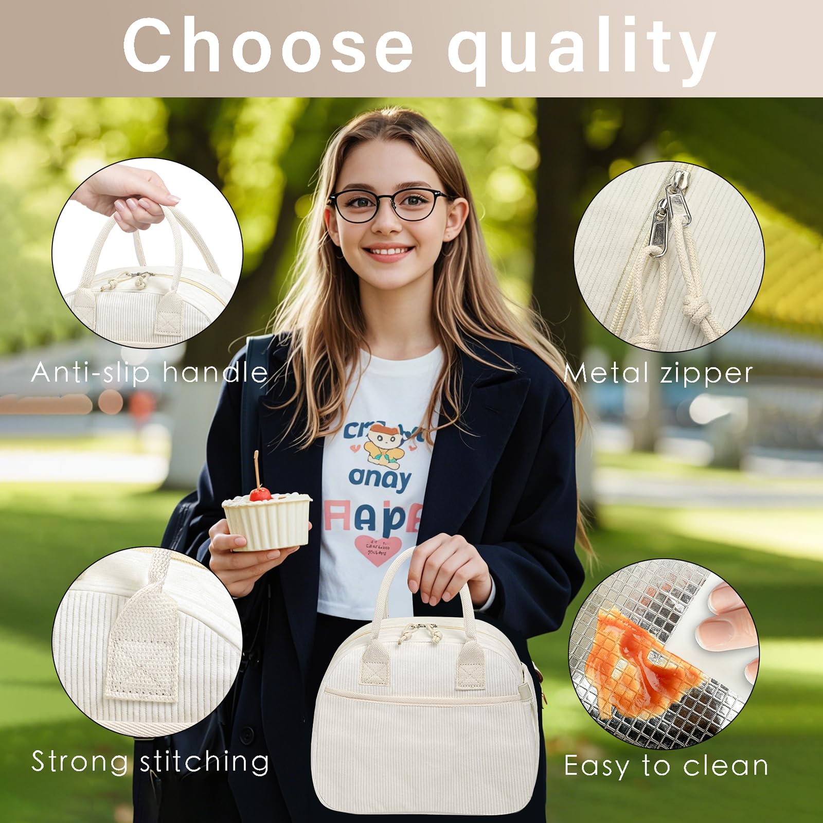Carry bloom lunch box durable zippers close smoothly for daily use