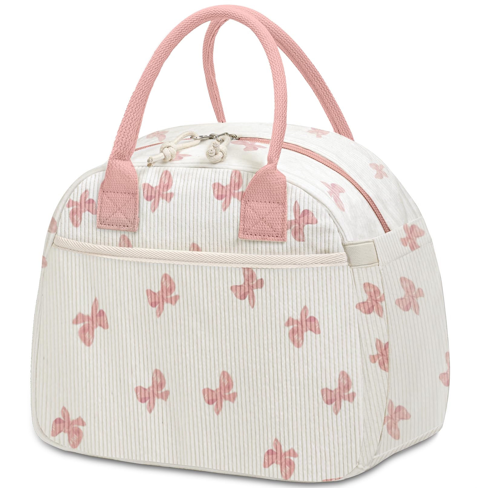 Carry bloom bow pink lunch bag versatile design for work and travel