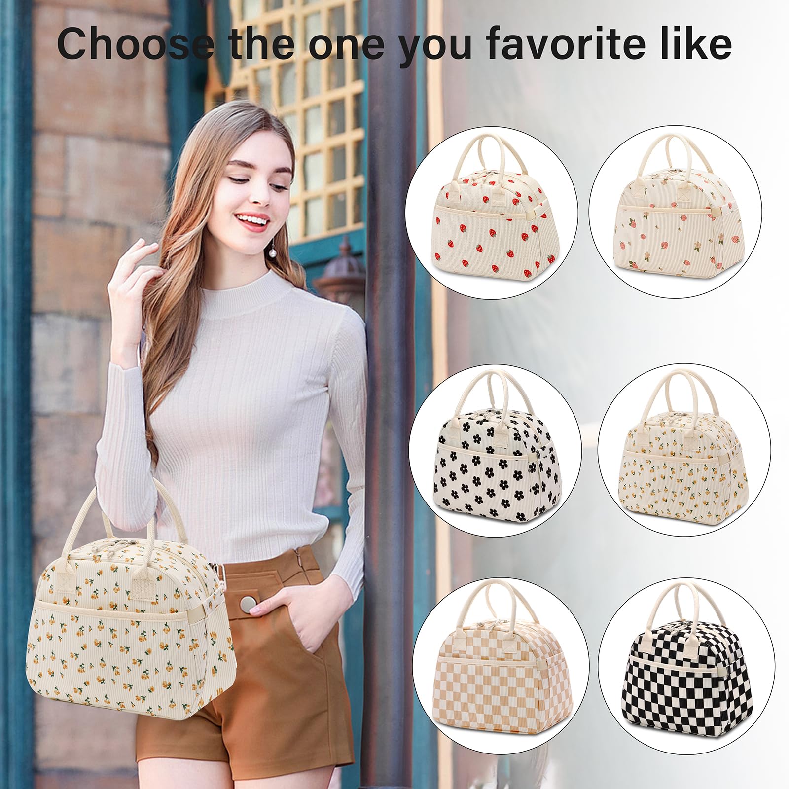 Carry bloom versatile lunch bag for work, picnics, and travel.