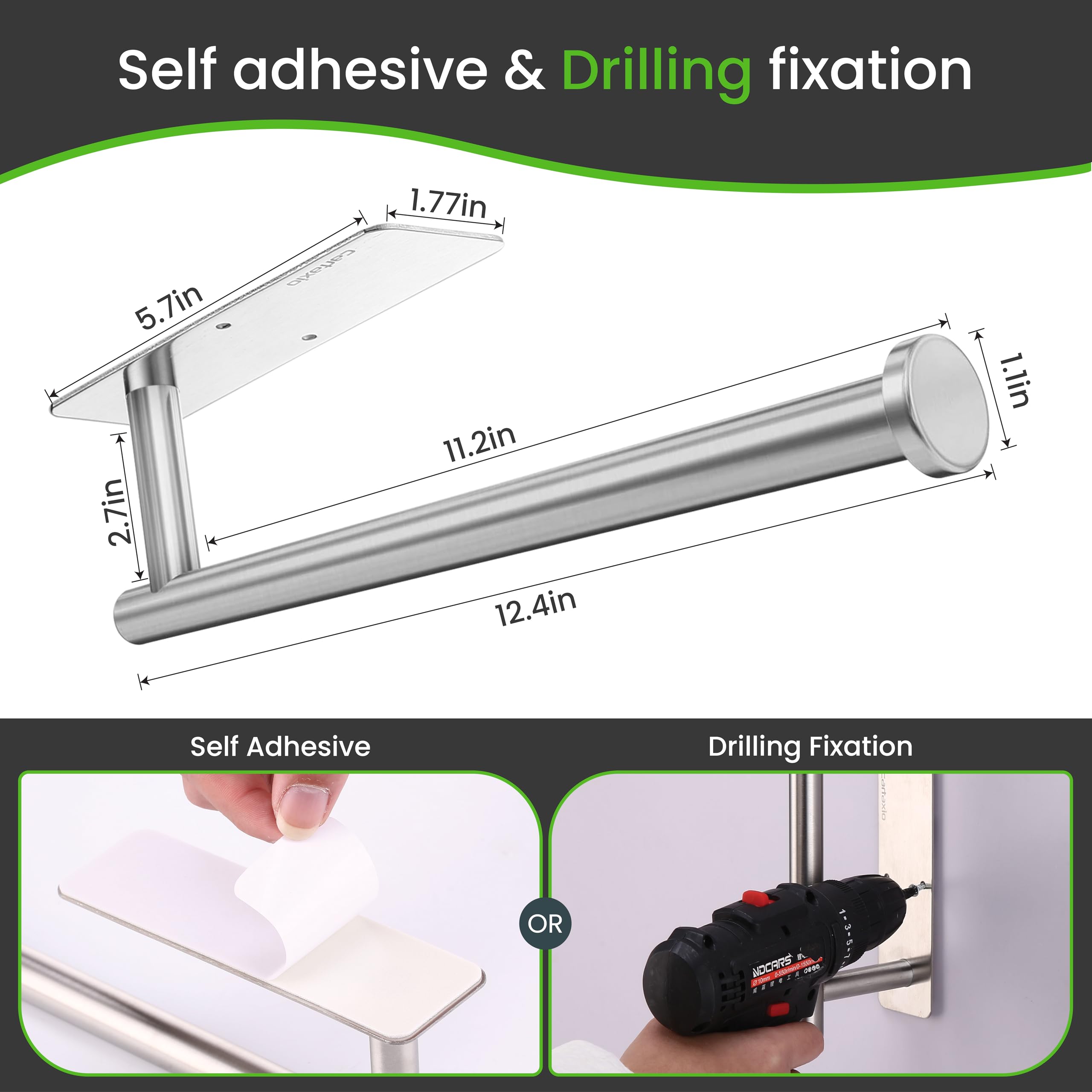 Cartaxio stainless steel screw-mount holder demonstrates durable, rustproof performance