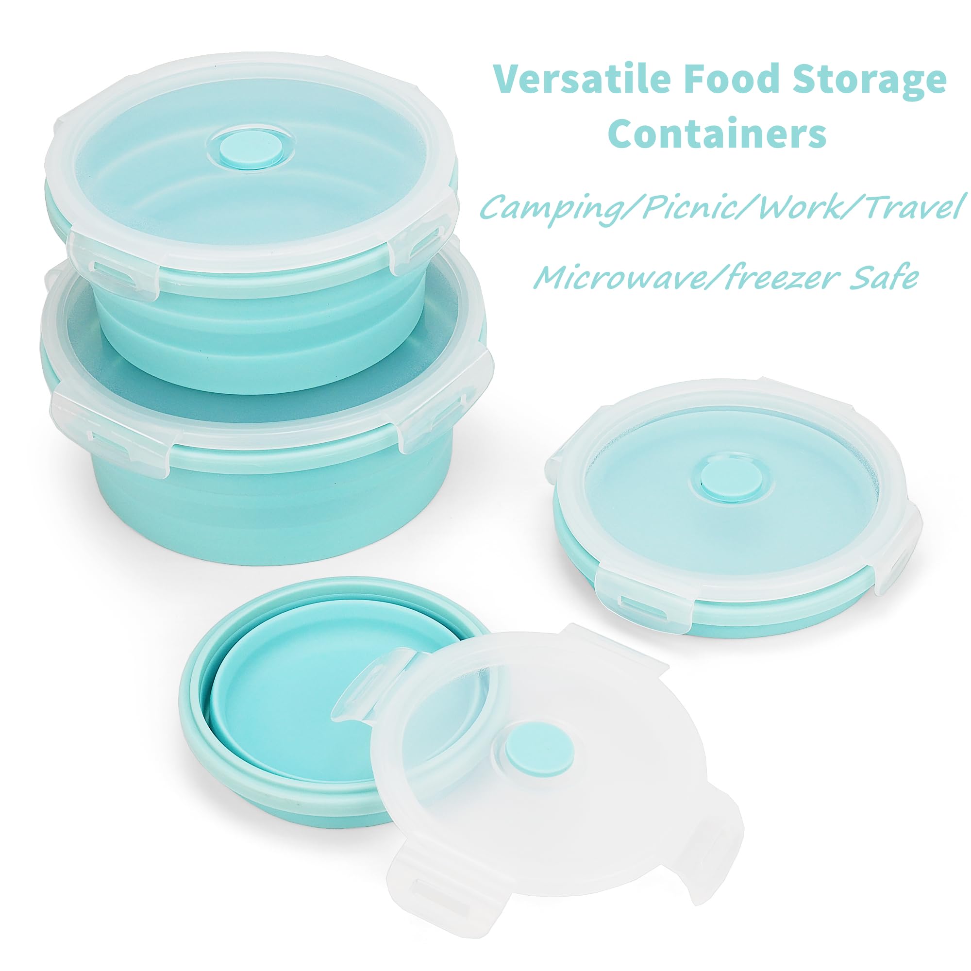 CARTINTS silicone large collapsible container with lid ideal for meal prep on the go.
