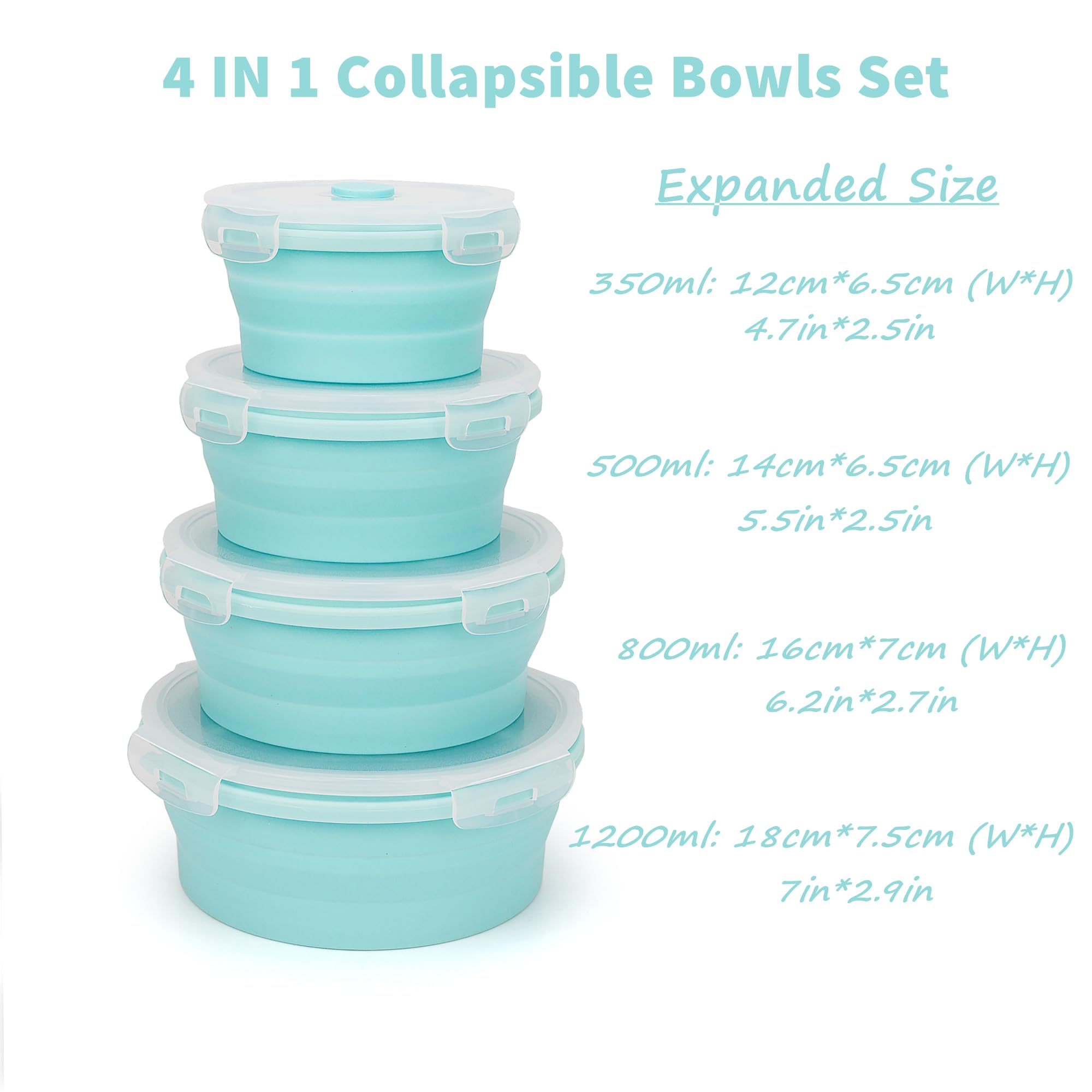 CARTINTS silicone medium collapsible container with lid keeps leftovers organized.