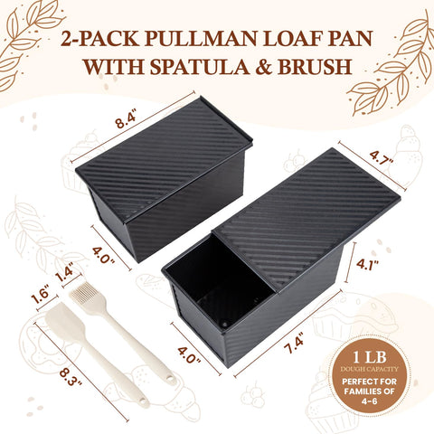 CARTMAN pullman loaf pan with lid for shaped loaves and storage