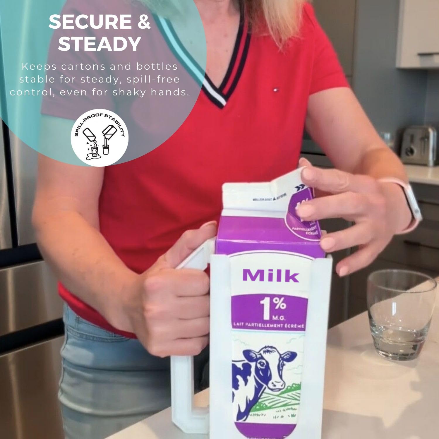 Carton Caddy XL ideal for seniors and kids with reduced grip strength.