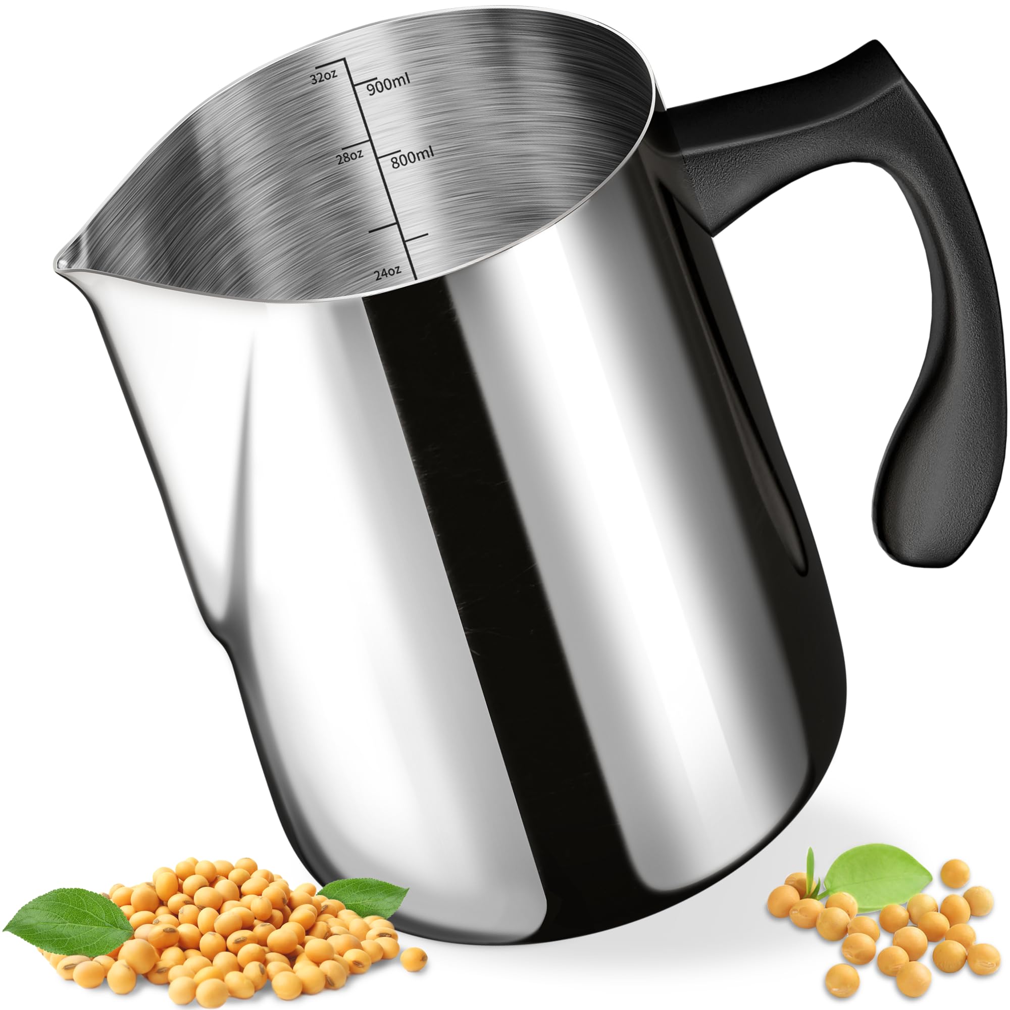 CasaCulina 32oz wax melting pot with a secure handle for precise candle pouring.