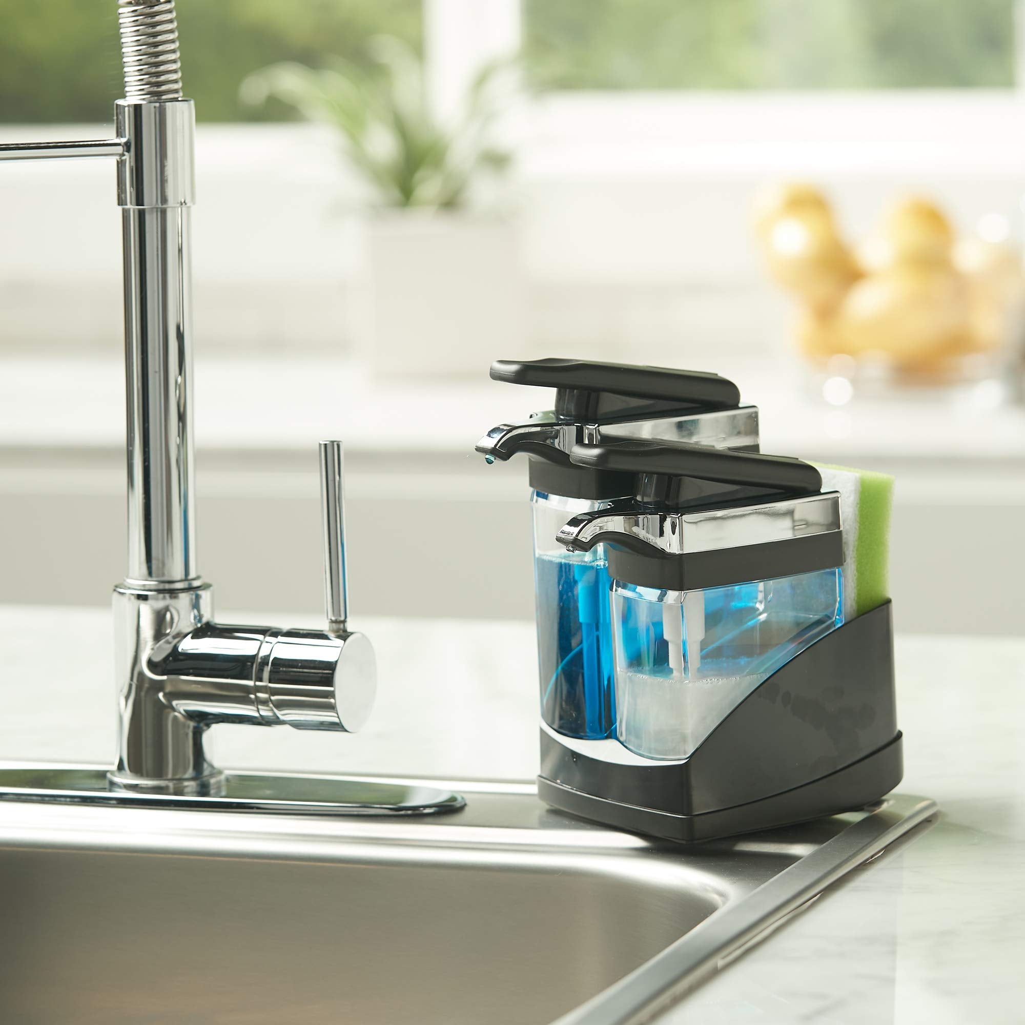 Casabella Sink Sider 14-5 oz dispenser ready for routine use