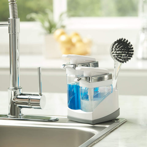 Casabella Sink Sider Duo removable base enables thorough cleaning.
