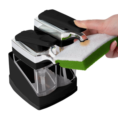Casabella Sink Sider one-handed operation assists quick dish cleanup