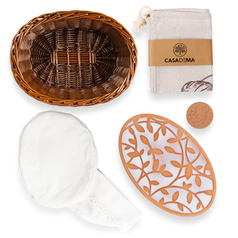 CASADEMA flax linen bread bag protects loaf while adding rustic charm.
