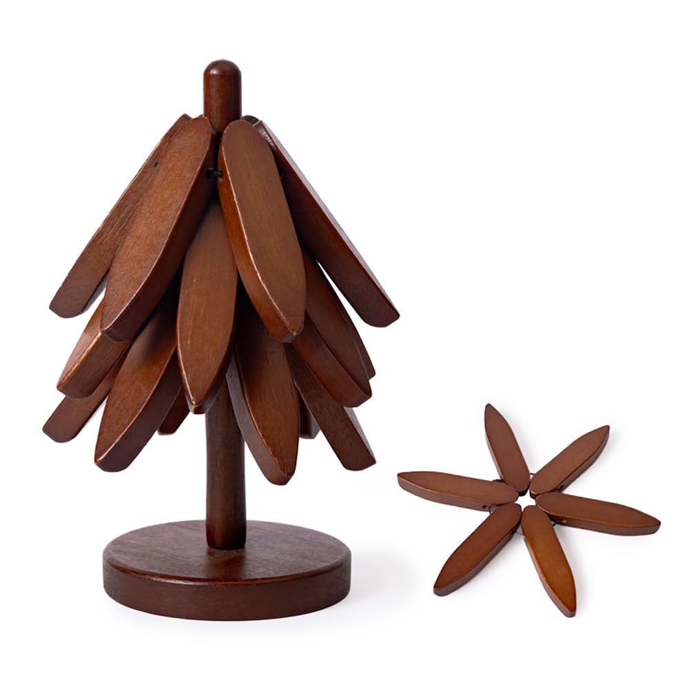 Casa/Legno gift-ready tree-trivet set ideal for holidays or birthdays