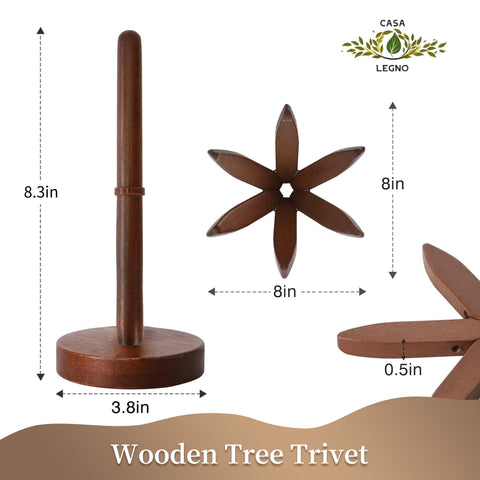 Casa/Legno wooden trivets with original wood texture and unique markings