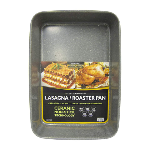 CasaWare Ultimate Series lasagna pan, top view, for even baking and easy release.