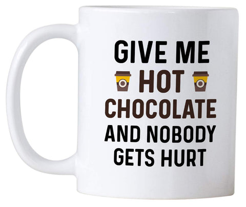 Casitika Funny Hot Cocoa Mug side view with bold quote, ideal for gifts.